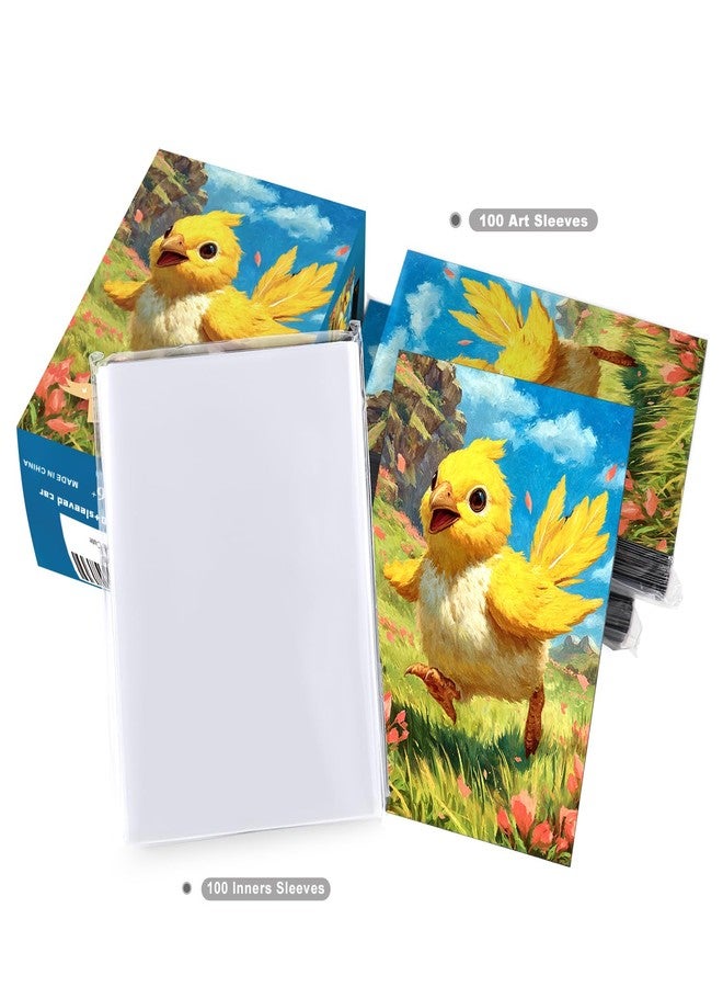 Katomula 100 MTG Card Sleeves with 100 Inner Sleeve, Textured Back Art Sleeves, Fit Standard Size Cards-Painting Chocobo - Image 5